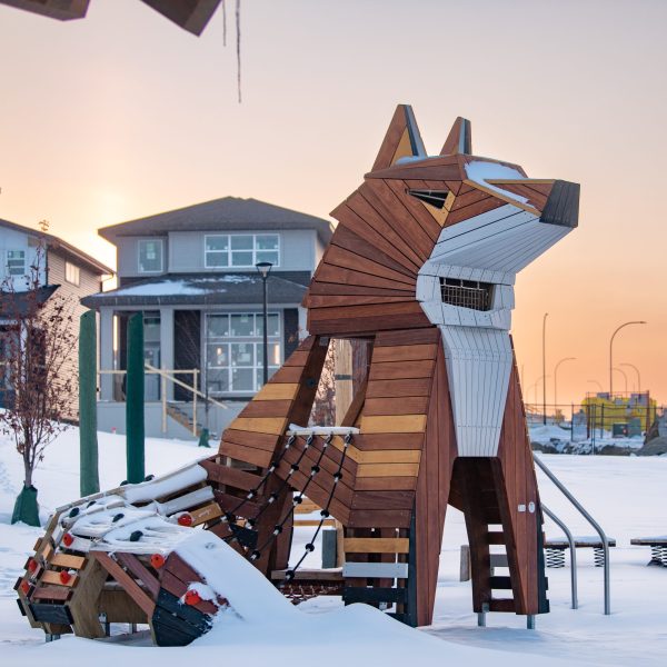 Glacier Ridge Fox Playground in Calgary. Developed by Anthem.