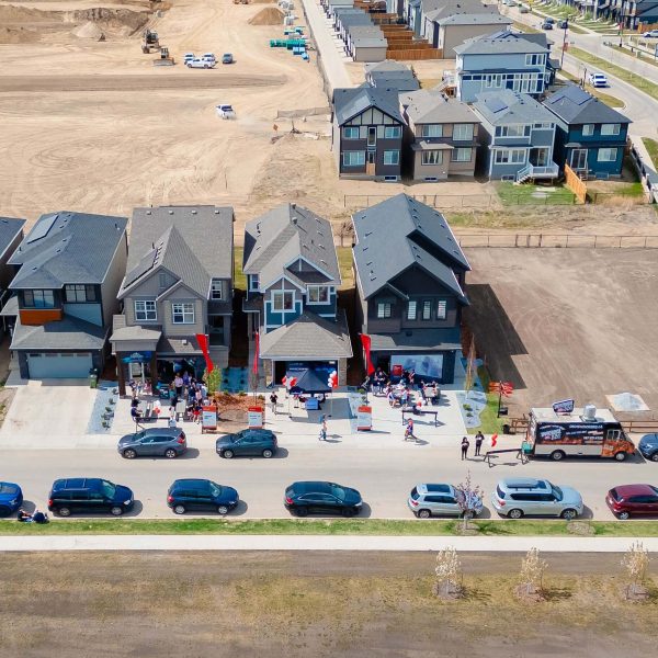 Jayman Built, Pacesetter Homes and Montorio Homes Showhomes at the Showhome opening event 2025 in Trumpeter by Big Lake.