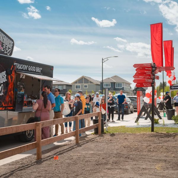 Food truck at the Showhome Grand Opening event in Trumpeter by Big Lake, 2025