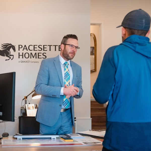 Pacesetter Home's sale center at the Showhome opening event 2025 in Trumpeter by Big Lake.
