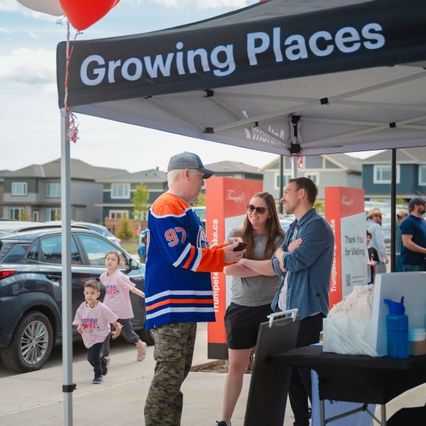 Anthem tent at the Showhome opening event in Trumpeter by Big Lake.