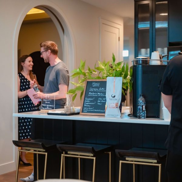 Coffee inside Montorio Homes Showhome Kitchen at the Showhome opening event 2025 in Trumpeter by Big Lake.