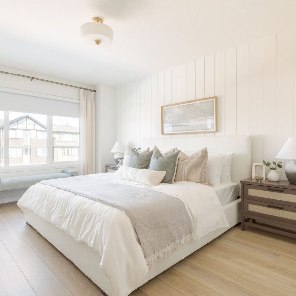Primary Bedroom in Pacesetters home Kaylan Showhome in Trumpeter by Big Lake